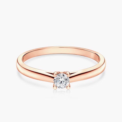 Pierścionek zaręczynowy SAVICKI: różowe złoto, diament